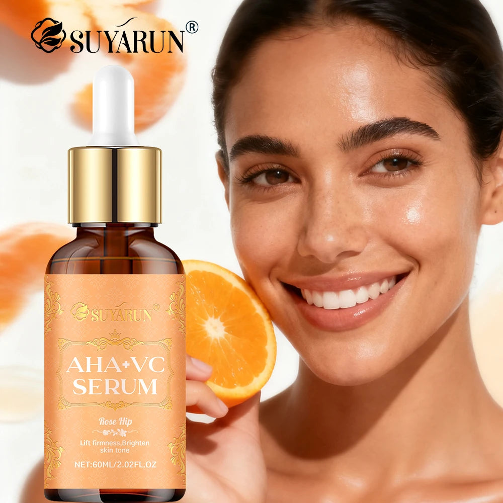 SUYARUN AHA + Vitamin C Serum - Exfoliating Brightening Facial Essence for Dark Spots, Dullness & Uneven Skin Tone. Peaceful Pleasures Health and Wellness