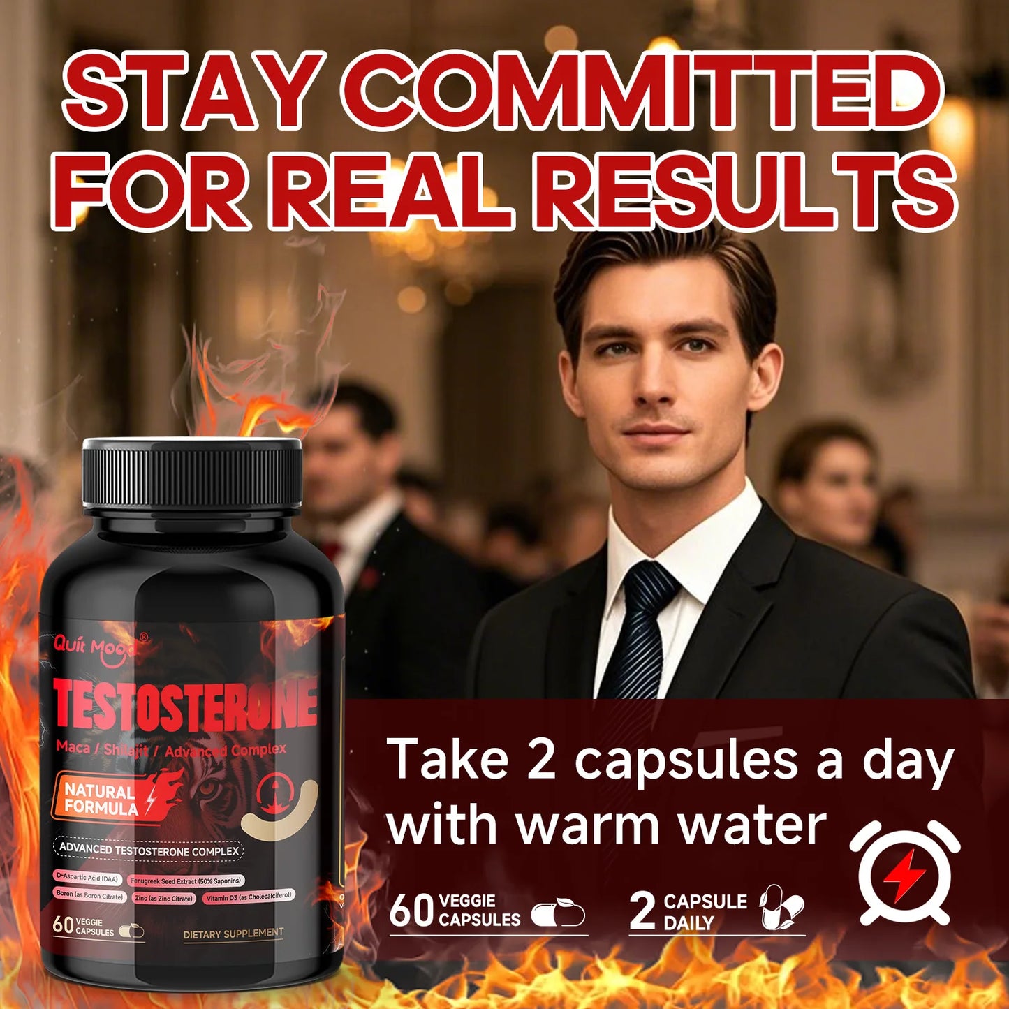 Quitmood Men’s Testosterone Support Capsules – 60ct Peaceful Pleasures Health and Wellness