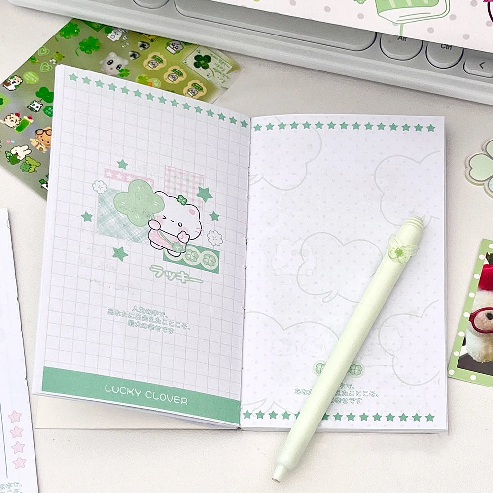 Four Leaf Star Language Handbook Korean Simple Cartoon Beauty Collage