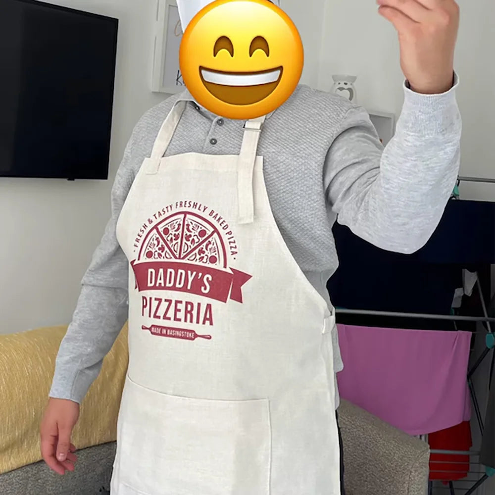 Custom Pizzeria Apron Men's Aprons Pizza Oven Gifts Father's Day Gifts Child Adult BBQ Kitchen Decor Baking Cooking Supplies Peaceful Pleasures Health and Wellness
