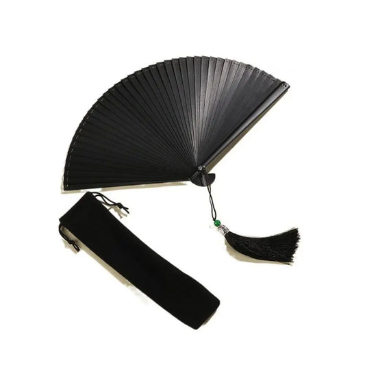 Bamboo Folding Dance Fan – Classical Kimono Style 16/18cm Dance Fan Prop Oasis Select black-18cm