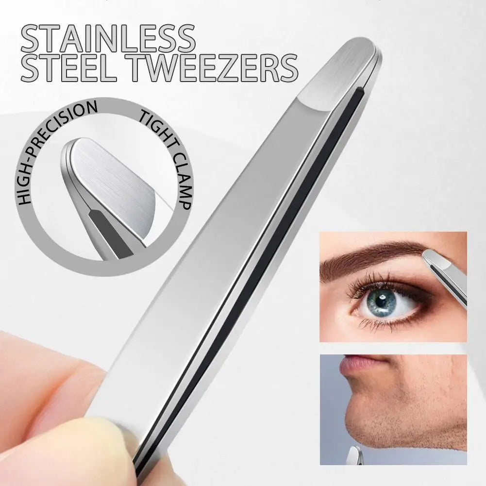 Stainless Steel Rounded Tip Tweezers – Eyebrow & Hair Removal