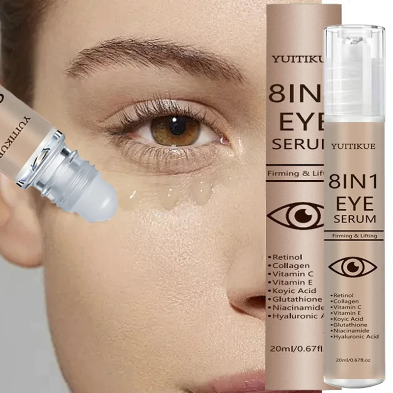 YUITIKUE 8-in-1 Eye Serum | Firming & Lifting Formula With Retinol, Collagen, Vitamin C & Hyaluronic Acid 20ml Peaceful Pleasures Health and Wellness