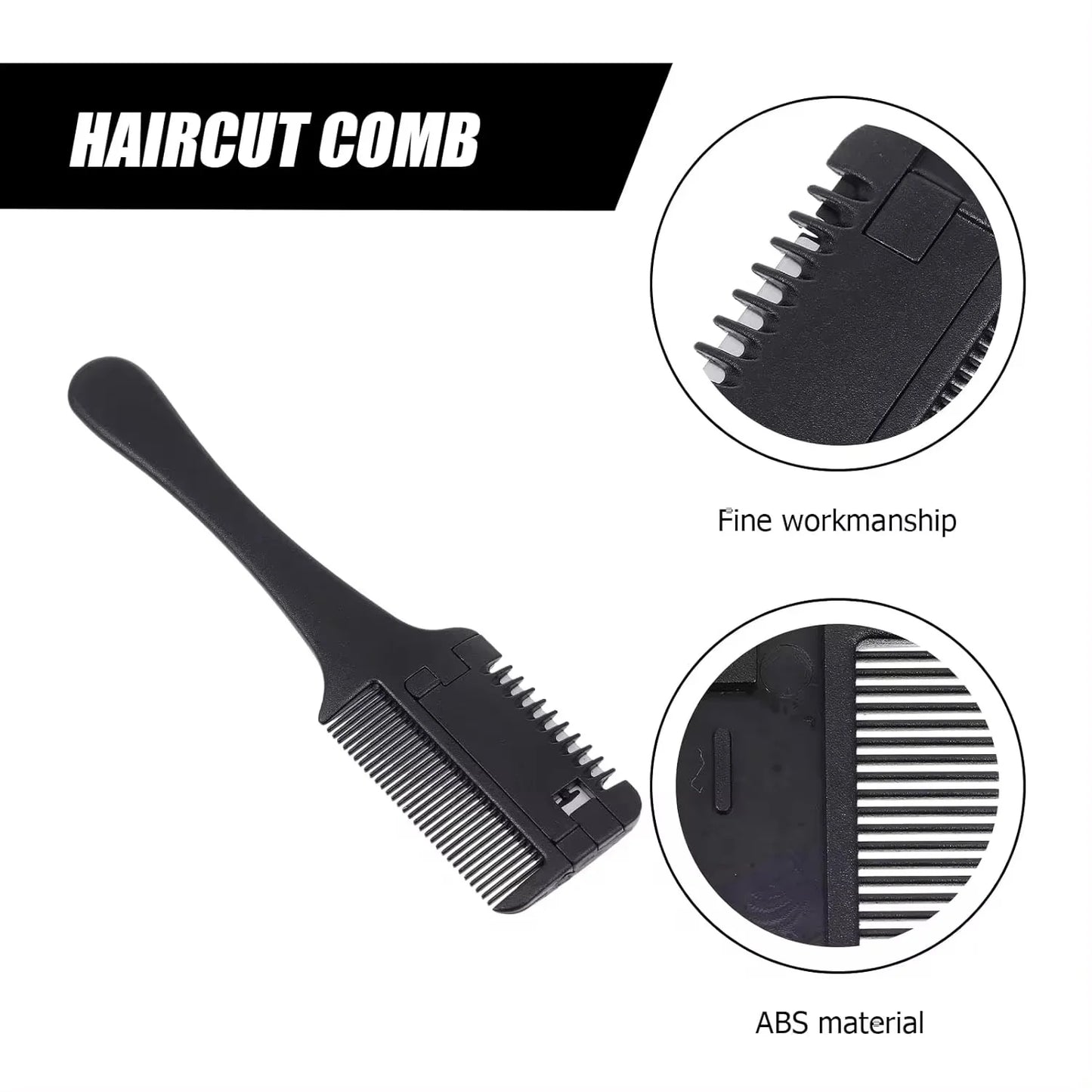 Salon Old-fashioned Portable Hair Thinning Comb Hair Clipper Stainless Steel Double Edge Blade Home Use Self Cutting Tools Peaceful Pleasures Health and Wellness