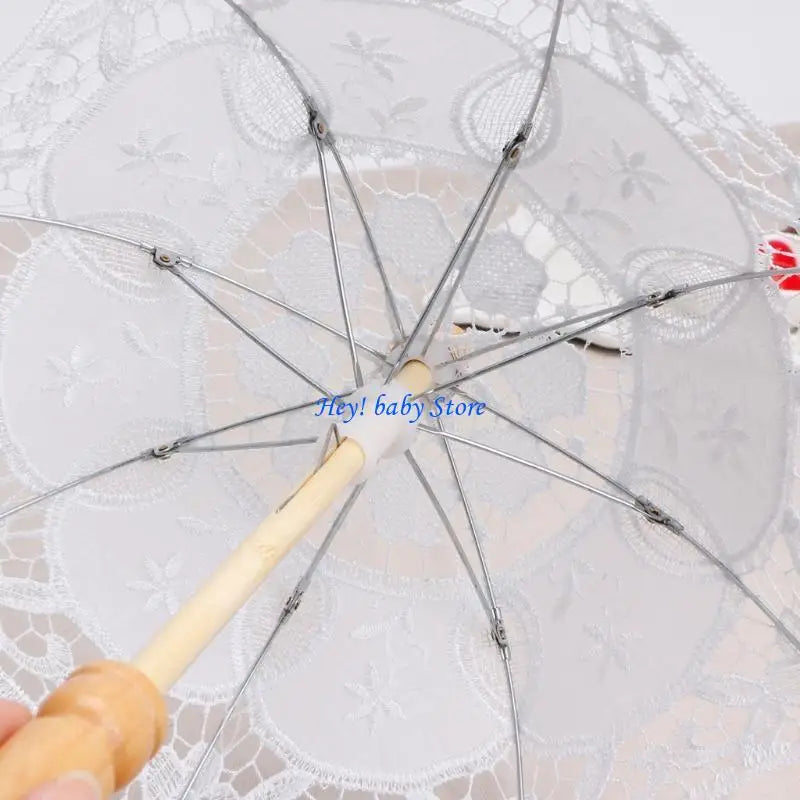 Mini White Lace Parasol Umbrella – Baby Photography Prop