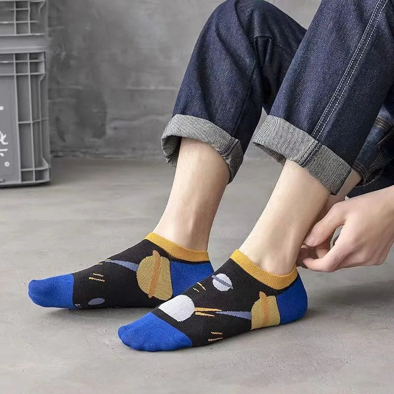 10 Pairs Of Casual Trend Ankle Socks For Men And Women, Comfortable, Breathable And Cute Cartoon Summer Couple Boat Socks Peaceful Pleasures Health and Wellness