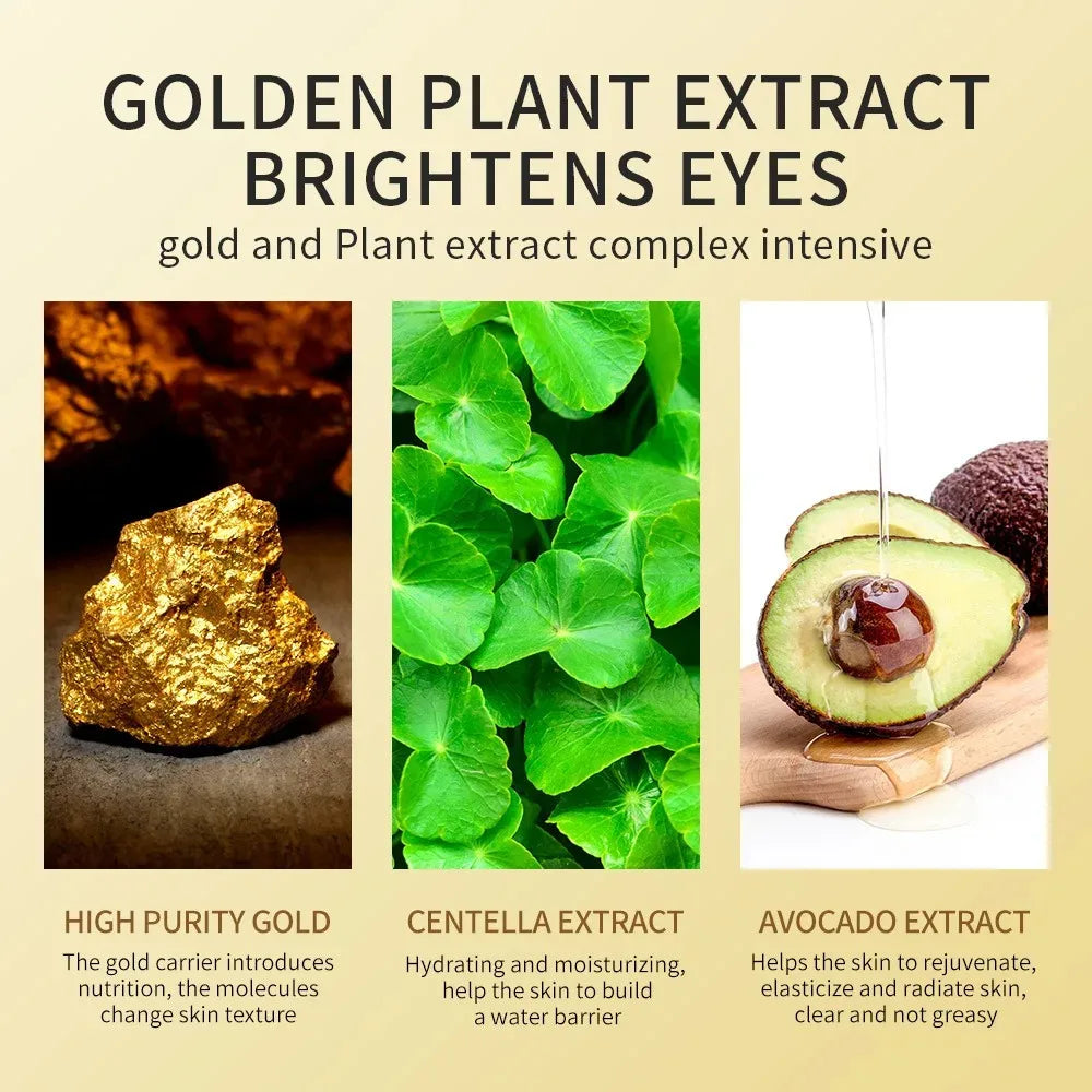 60/120 Pieces Eye Mask Avocado Gold Moisturize Firming Improve Eye Bags Eye Patches Anti Wrinkle Eye Patches for Dark Circles Peaceful Pleasures Health and Wellness