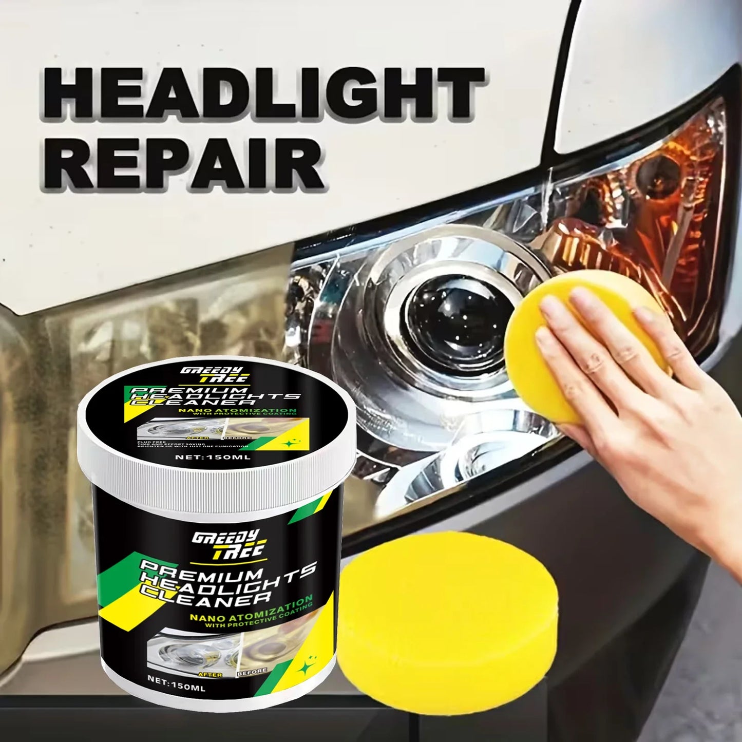 Car Headlight Restoration Kit – Polish & Remove Oxidation