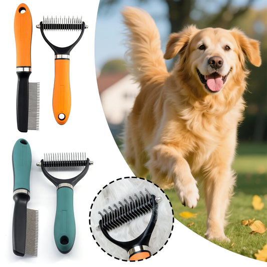 HOBBAGGO Pet Grooming Rake & Dematting Brush Set – Dogs & Cats Pet Grooming Set Oasis Select