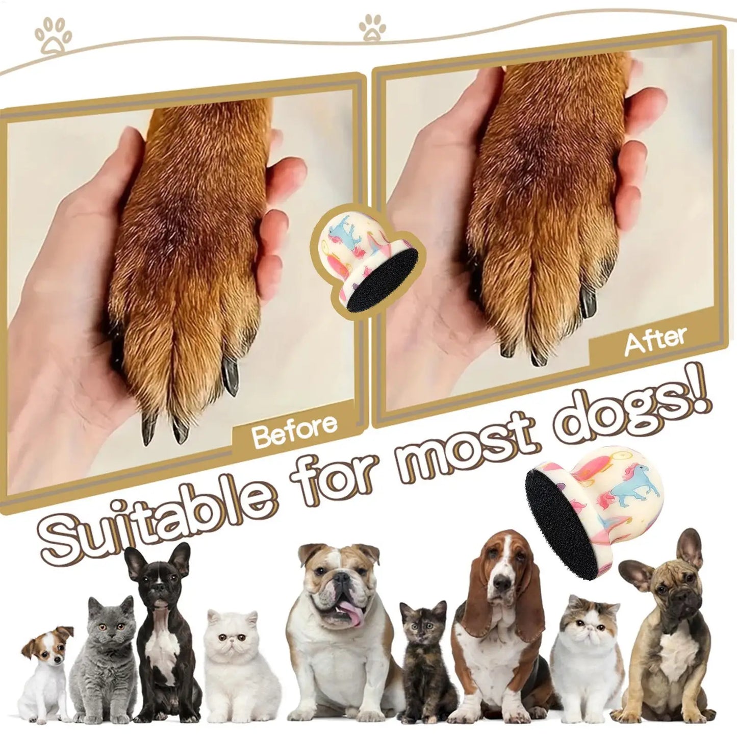 Pet Nail File with 4 Replaceable Pads – Dog & Cat Grooming