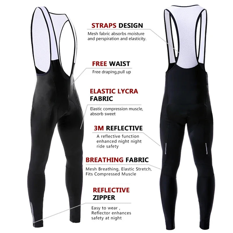 X-TIGER Men's 5D Gel Pad Cycling Bib Tights | Quick-Dry Breathable