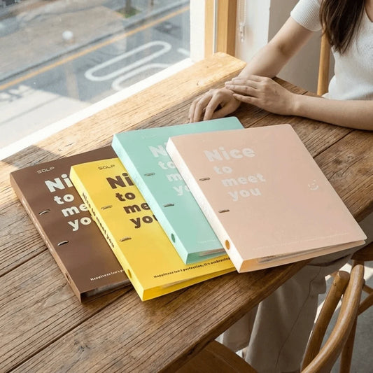 PP Loose Leaf File Bag Set Detachable Waterproof 2 Hole Binder Folders Large Capacity Test Paper Storage Clip School Supplies Peaceful Pleasures Health and Wellness