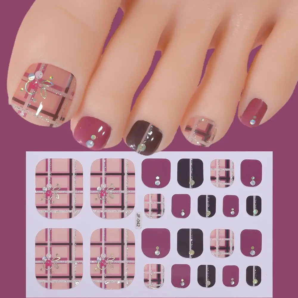22tips/Sheet Glitter Toenail Stickers Glittering Full Wraps for Summer Pool and Beach for Nail Art and Decorative Nail Decals Peaceful Pleasures Health and Wellness L