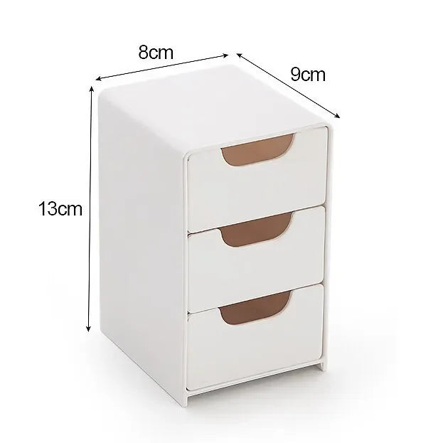 3-Tier Desktop Organizer with Drawers | Plastic Storage Box