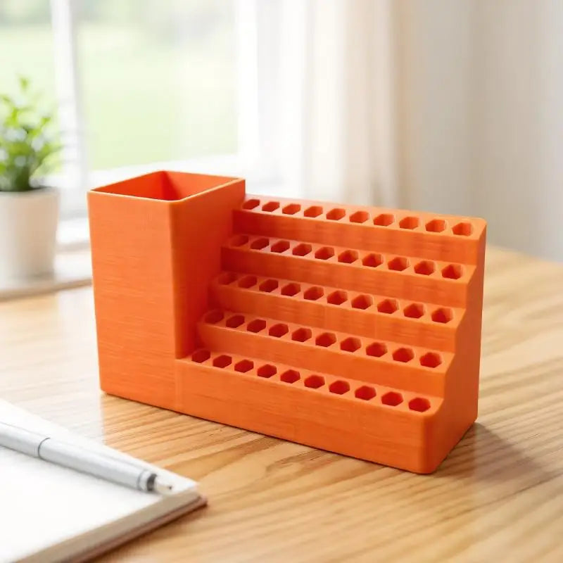 50-Hole Hex Shank Screwdriver Bit Organizer Stand & Storage