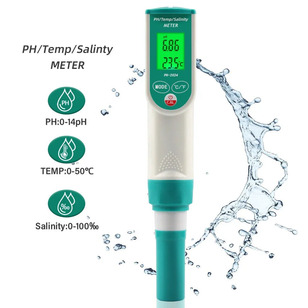 7 in 1 PH Meter Temp ORP Salinity TDS meter for Water Quality Tester with 0-14 Measurement Range Suitable Aquarium Swimming Pool Peaceful Pleasures Health and Wellness B