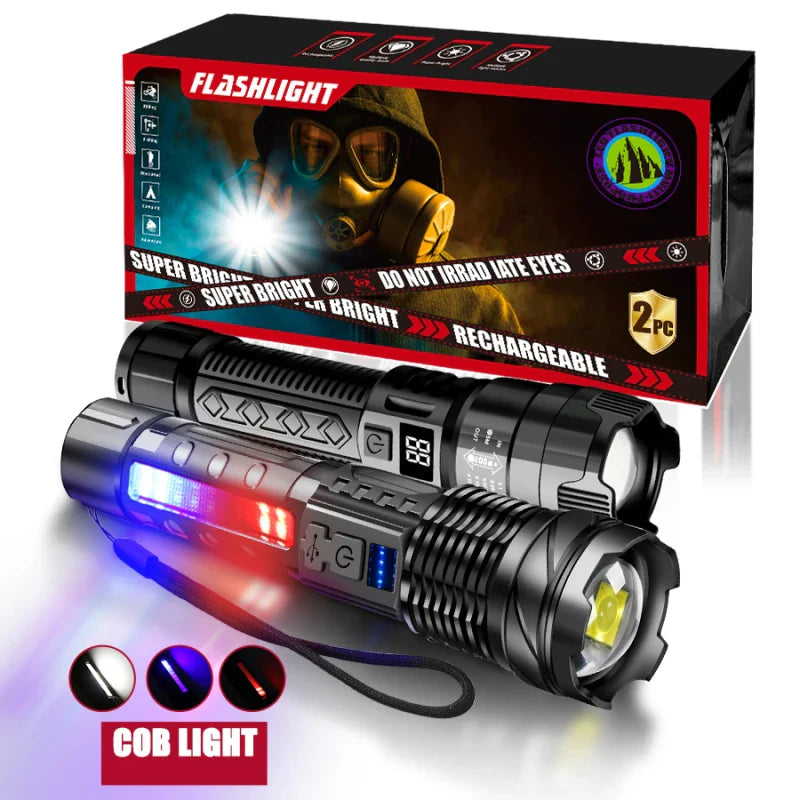 ZHIYU 2000LM Rechargeable LED Flashlight | Zoomable Tactical Torch