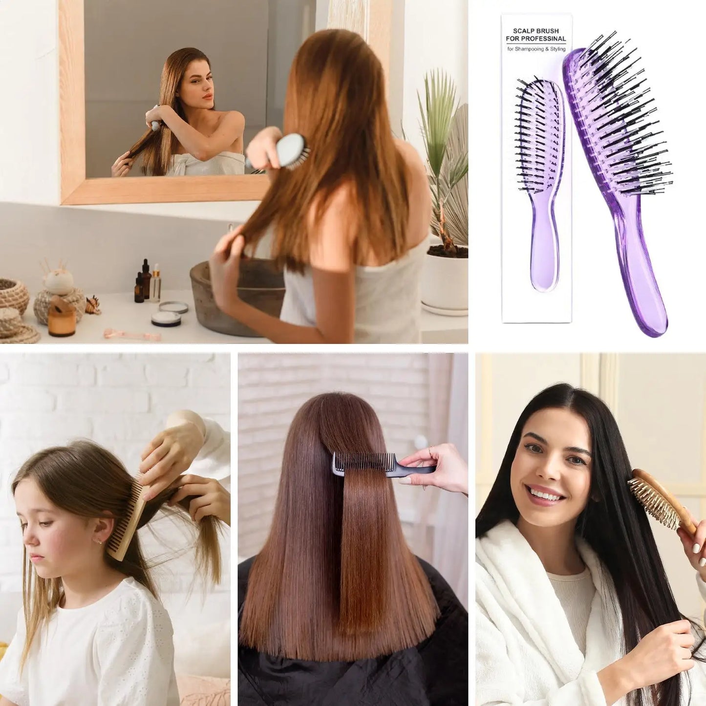 Scalp Massager Shampoo Brush | Detangling Hair Comb 3 Colors