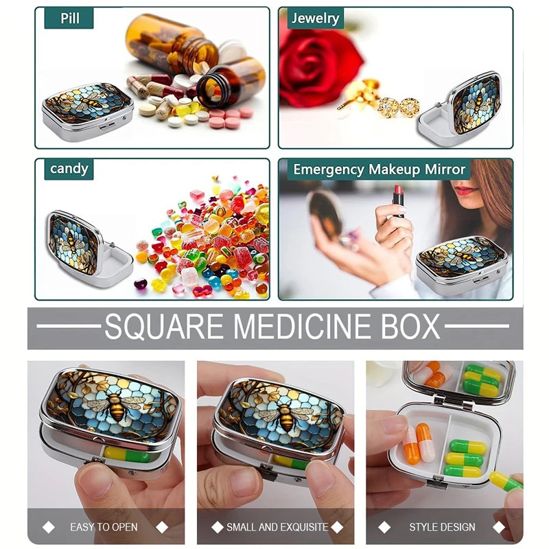 2-Compartment Portable Pill Box | Pocket & Purse Medicine Organizer