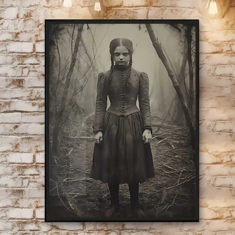 Gothic Horror Girl Haunted Forest Victorian Canvas Wall Art Canvas Wall Art Peaceful Pleasures Health and Wellness ZLH5068 40x60cm No Frame