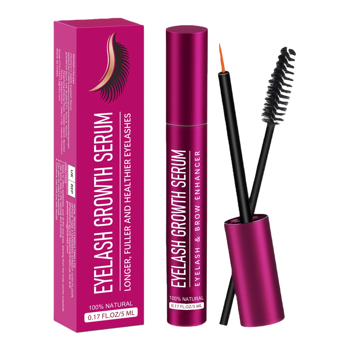 Eyelash Growth Serum Eyelash Enhancer Serum Longer Fuller Thicker Lashes Norishing Eyelash Natural Curling Thicken Care Products Peaceful Pleasures Health and Wellness 5ml boxed