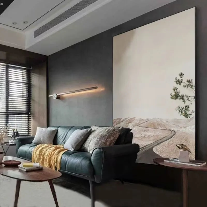 Modern Abstract Decorative Painting, Nordic Bedroom, Creative Roadside Landscape, Hanging Painting, Living Room, Corridor Mural Peaceful Pleasures Health and Wellness