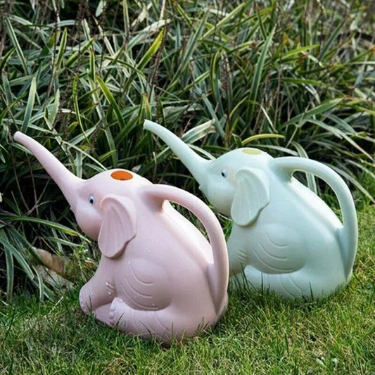 Cute Plastic Elephant Shape Watering Pot Can Plant Outdoor Irrigation Peaceful Pleasures Health and Wellness