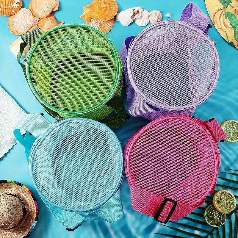 Net Yarn Shell Storage Bag Beach Three-dimensional Circle Dredging Bucket Toys Finishing Collection Bag Peaceful Pleasures Health and Wellness