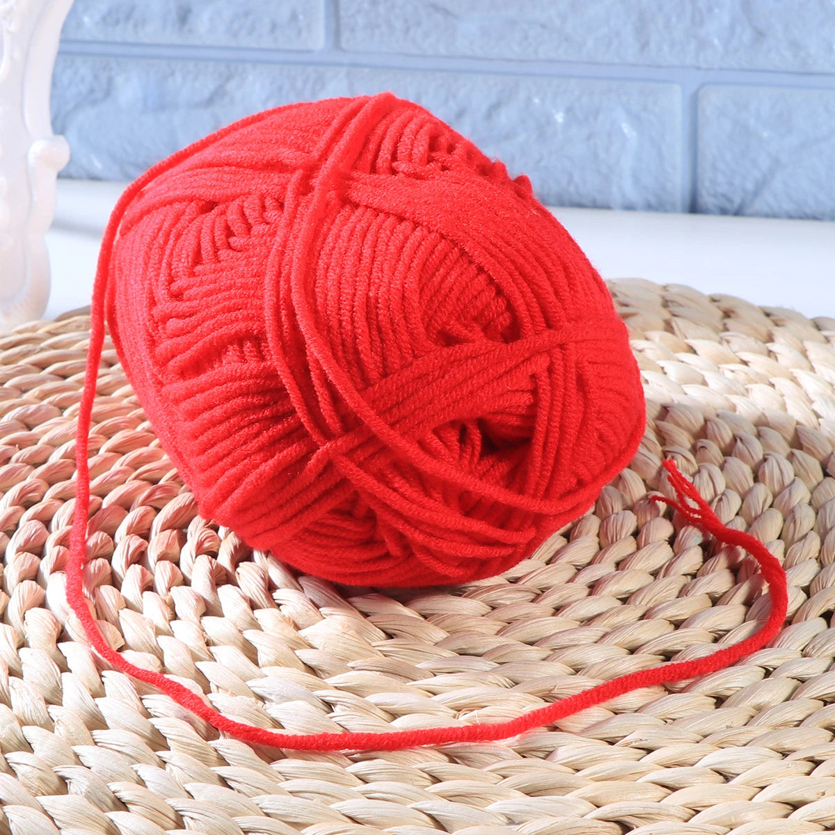 Red Milk Wool Yarn Cotton Chunky Hand Woven Crochet Knitting Wool Yarn Warm Yarn For Sweaters Hats Scarves DIY Making Craft Tool Peaceful Pleasures Health and Wellness