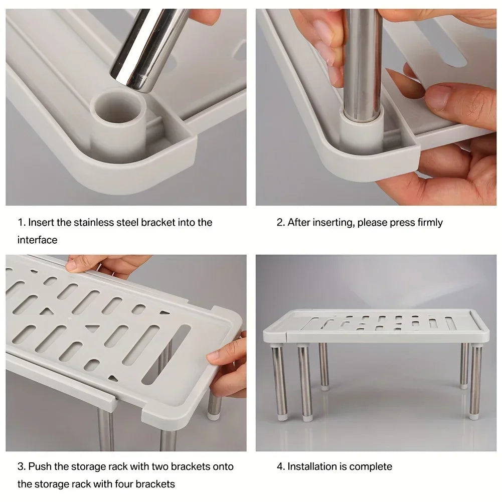 Expandable Cabinet Shelf Organizer | Adjustable Storage Rack