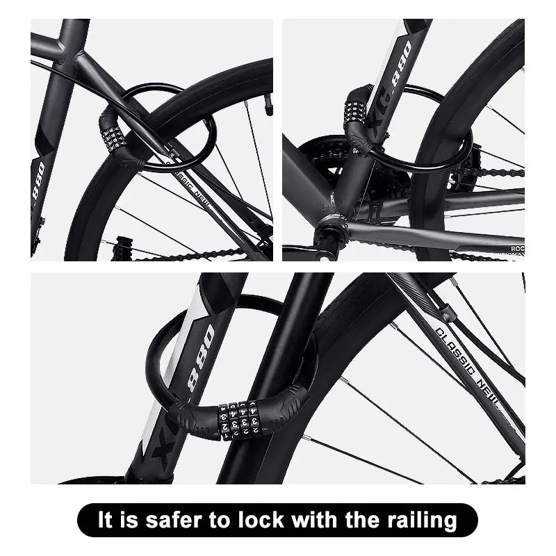 4-Digit Combination Cable Bike Lock – Bicycle & Scooter Security