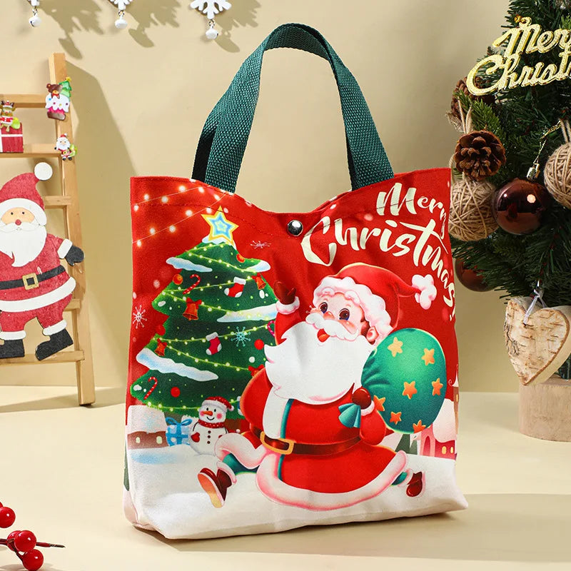 Christmas Canvas Gift Tote Bags | Holiday Candy & Gift Bags