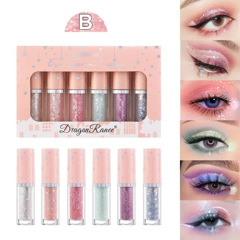 6-Piece Glitter Liquid Eyeshadow Set – Shimmer & Sequin Pens