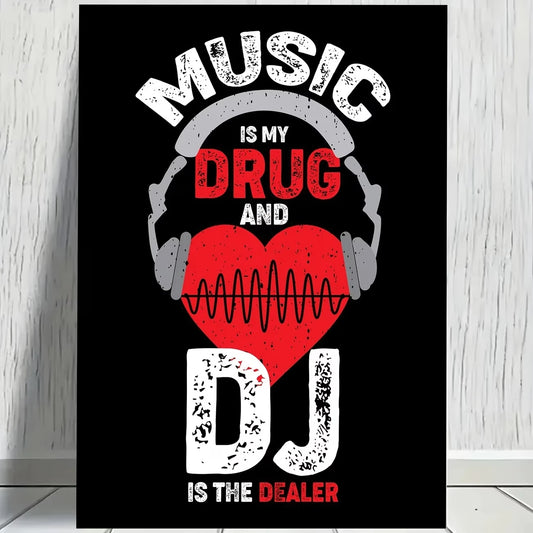 DJ Electro Techno 90s Music Canvas Wall Art Print Poster Canvas Wall Art Peaceful Pleasures Health and Wellness G5423 40x50cm Metal Framed