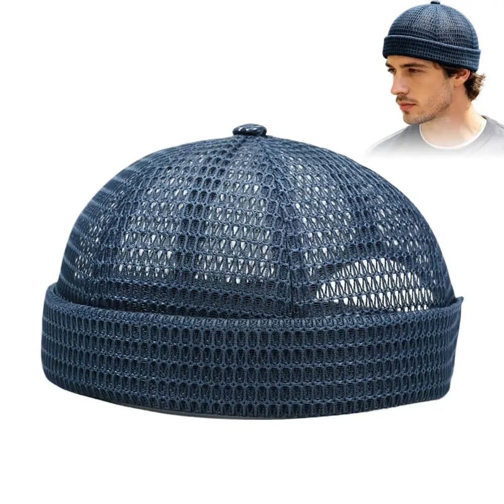 Men's Mesh Brimless Docker Cap | Breathable Summer Beanie
