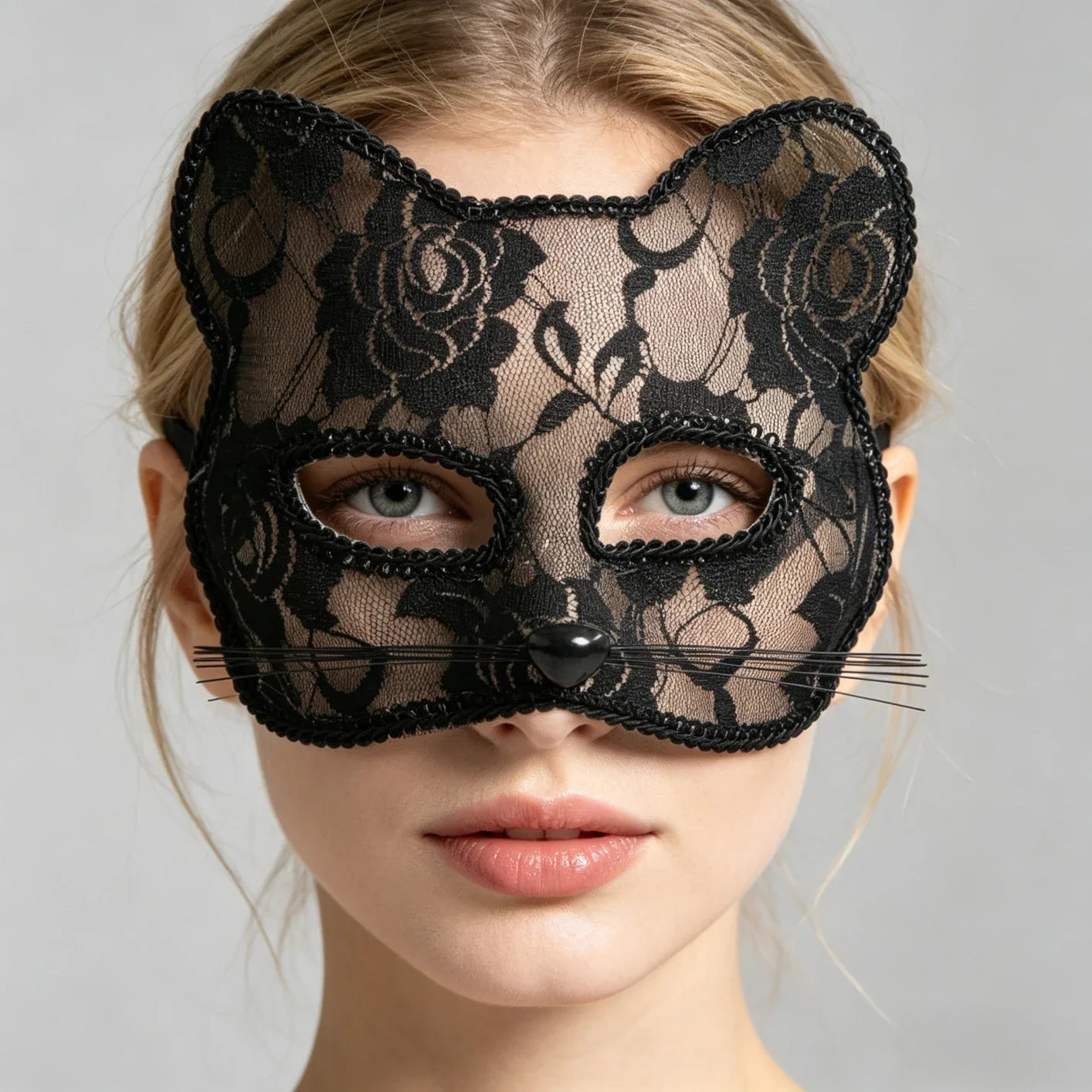 2-Pack Lace Cat Masks – Masquerade, Cosplay & Halloween