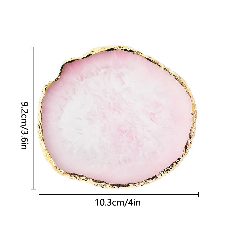 Resin Agate Stone Nail Art Palette False Nail Tips Mixing Color Drawing Pallet Gel Polish Display Shelf Manicure Tool Peaceful Pleasures Health and Wellness