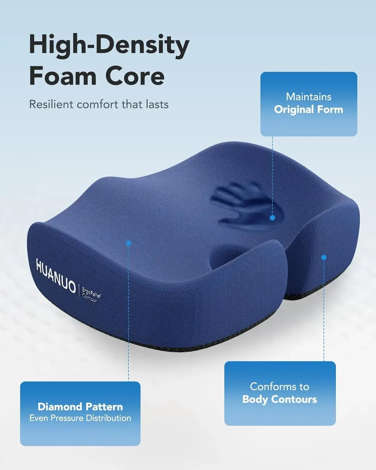 Ergonomic Seat Cushion with Cooling Gel – Extra Large Ergonomic Support Peaceful Pleasures Health and Wellness