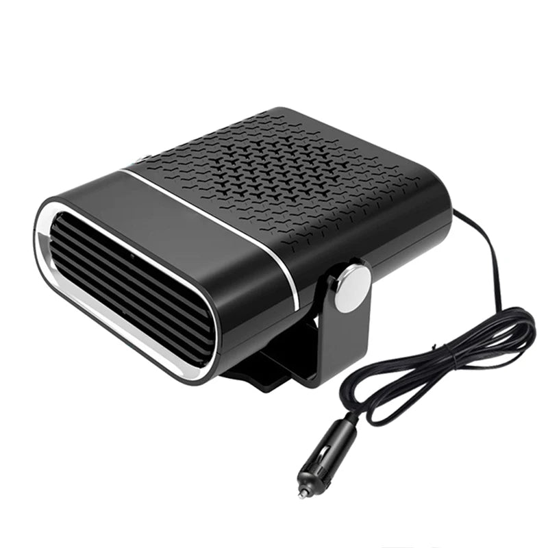 Portable 12V/24v car heater and cooling fan with 360-degree rotating USB heater windshield quick defogging tool Peaceful Pleasures Health and Wellness black