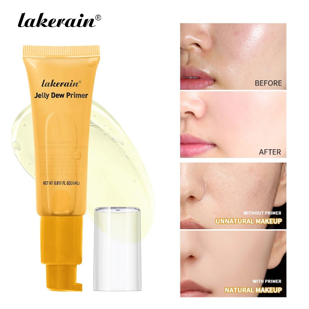 Lakerain Jelly Dew Primer Makeup Long Lasting Moisturising Semi-transparent Jelly Texture Pre Makeup Base Cream Cosmetics Peaceful Pleasures Health and Wellness