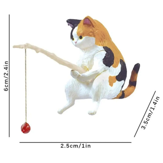 Fishing Cat Miniature Figurine – Aquarium, Bonsai & Desk Decor Miniature Figurine Peaceful Pleasures Health and Wellness 4