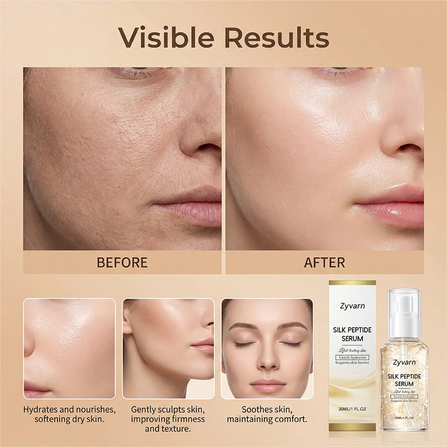 Hydrating Face Serum Lightweight Moisturizing With Arginine Silk Protein For Firming Radiant Skin Fast Absorbing Formula Peaceful Pleasures Health and Wellness