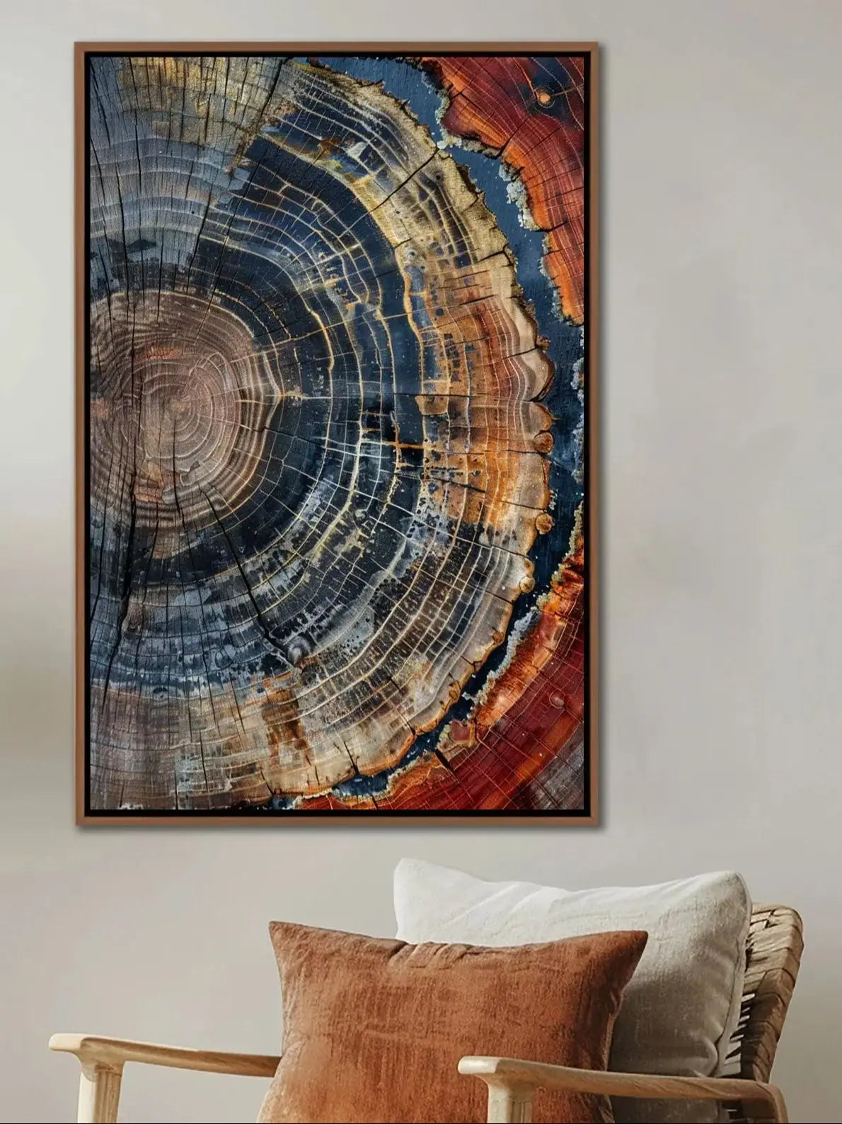 Abstract Tree Ring Canvas Wall Art | Modern Minimalist Decor Canvas Wall Art Peaceful Pleasures Health and Wellness WS9123 40x50cm Unframed