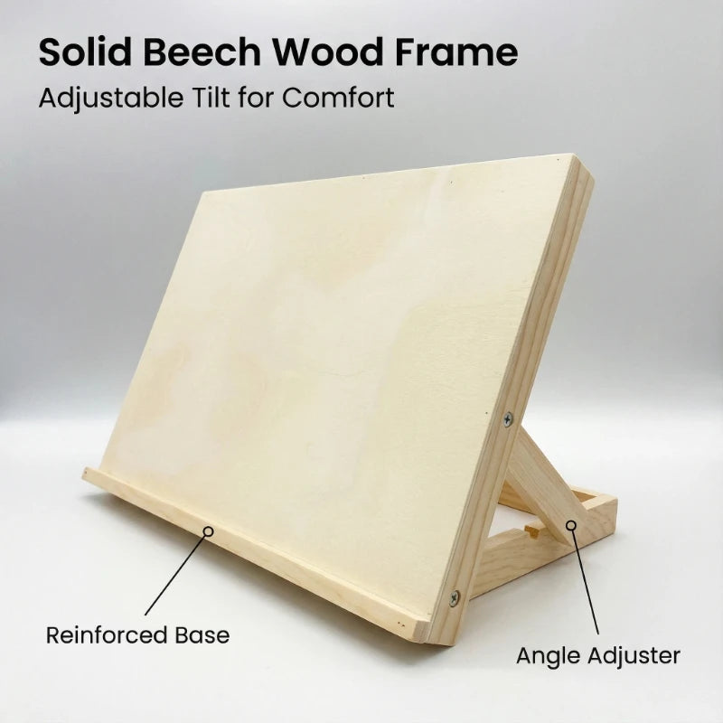 Portable Foldable Wooden Desktop Easel – Tilting Sketching Stand