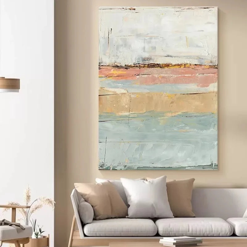 Modern Hand Painted Canvas Oil Painting Nordic Abstract Wall Art Home Decoration Mural Living Room Bedroom Porch Hanging Poster Peaceful Pleasures Health and Wellness