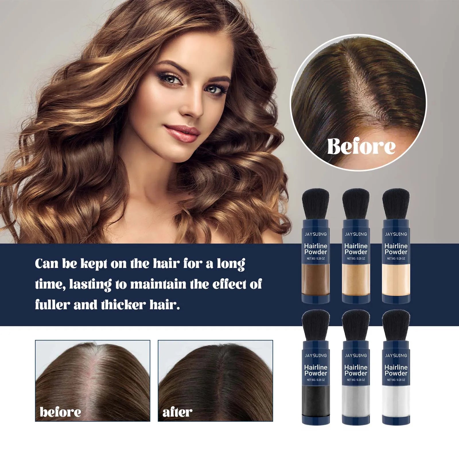 Jasuing Vitamin E Hair Densifying Fiber Powder Thick Fluffy Refreshing Hair Filling Hairline Oil control Hair Care Long Lasting Peaceful Pleasures Health and Wellness