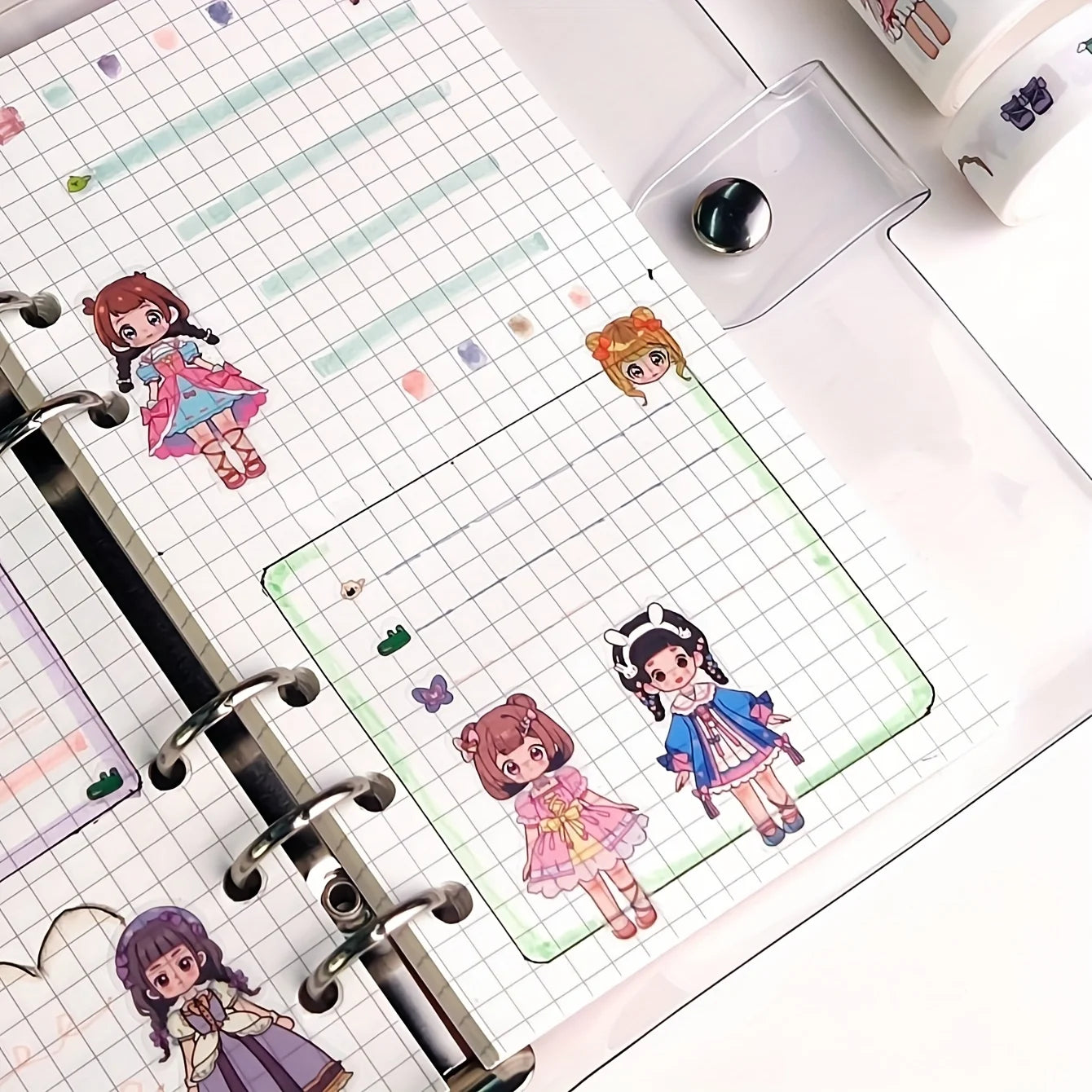 3-Roll Cute Cartoon Sticker Tape | DIY Scrapbooking Stickers