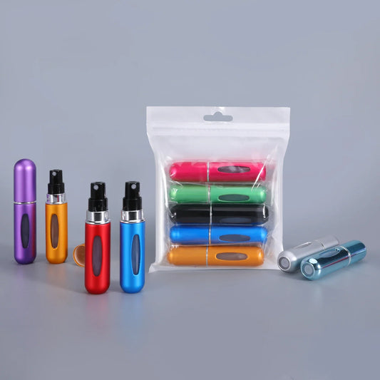 5-Pack Mini 5ml Refillable Perfume Atomizer Travel Spray Bottles Perfume Travel Atomizer Peaceful Pleasures Health and Wellness
