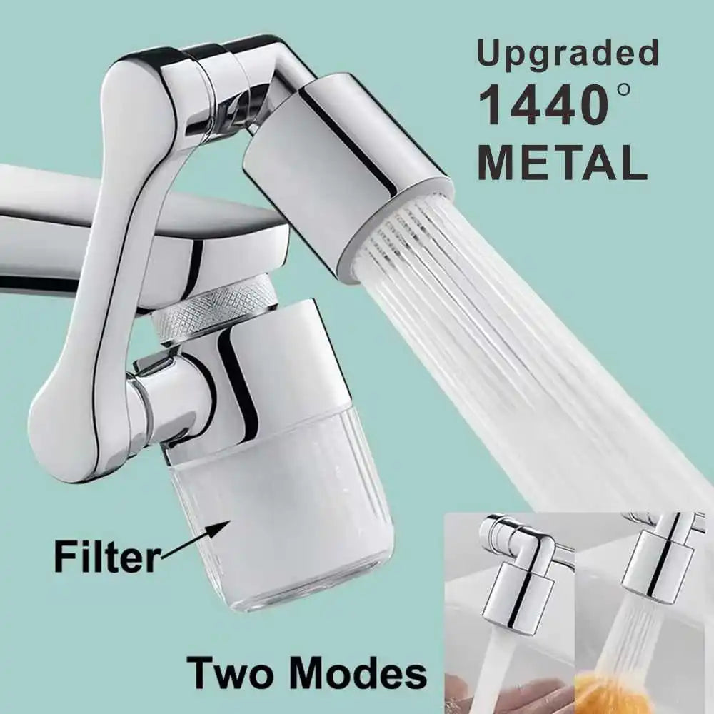 Swivel Kitchen Faucet Extender with Filter – 2 Modes, Metal