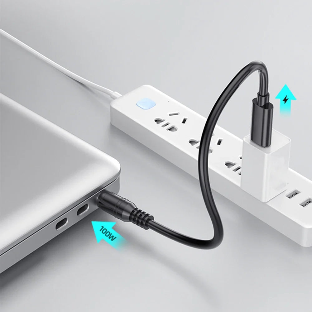 PD 100W USB-C to DC 5525 Power Cable – 9V 12V 15V 20V